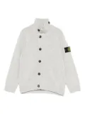 Stone Island Junior high-neck button cardigan - Grey