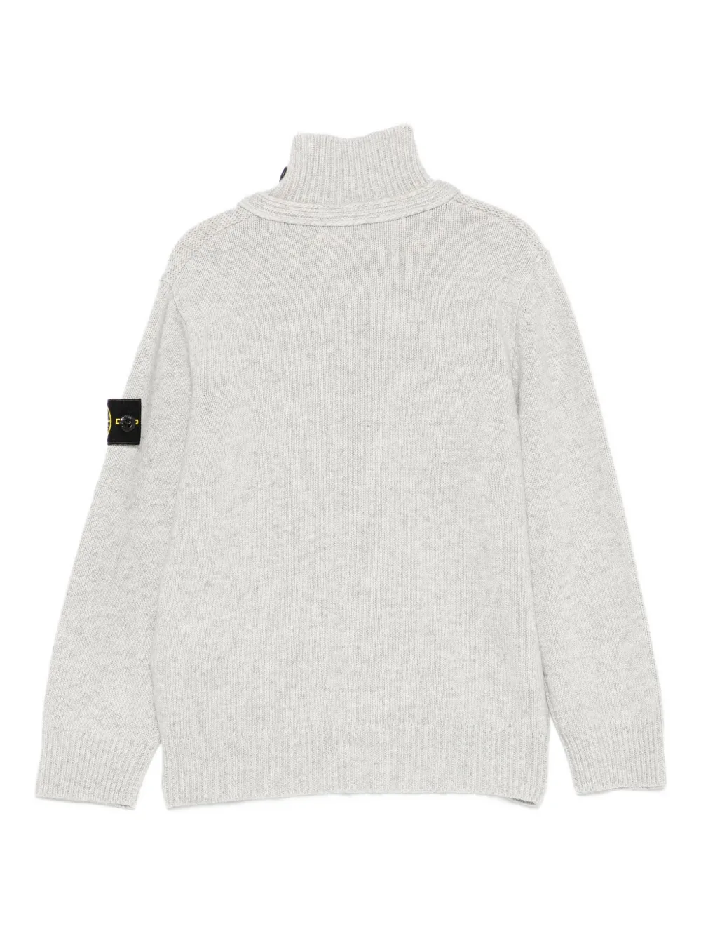Stone Island Junior high-neck button cardigan Grijs