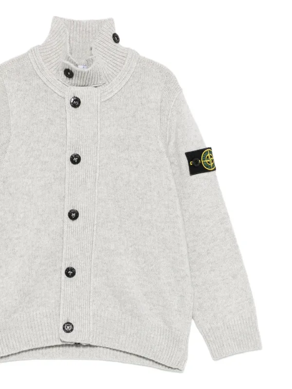 Stone Island Junior ハイネック カーディガン | グレー | FARFETCH JP