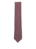 Brioni floral-print silk tie - Red