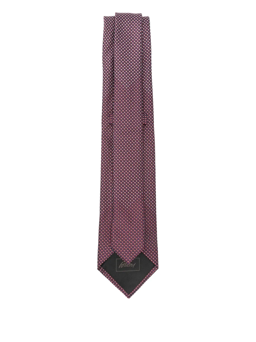 Brioni geometric-pattern tie - Rood