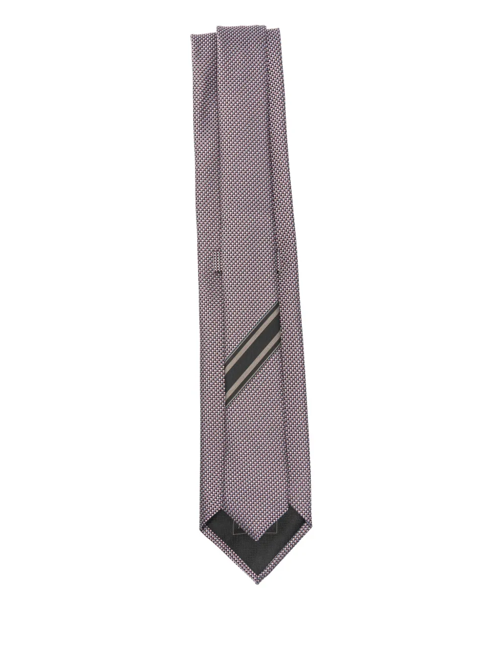 Brioni geometric-pattern silk tie - Groen
