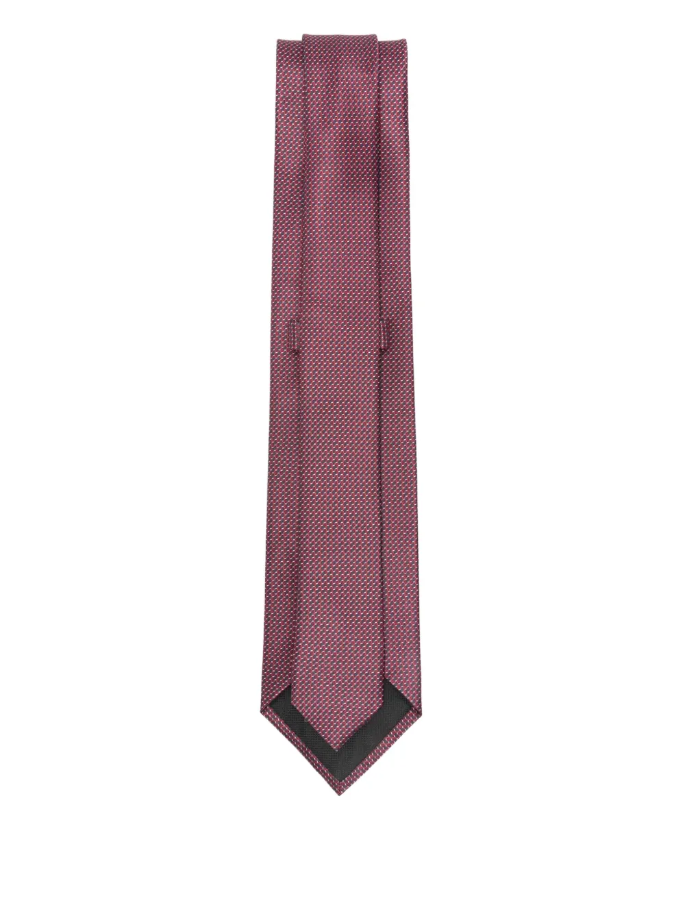 Brioni geometric-pattern silk tie - Rood