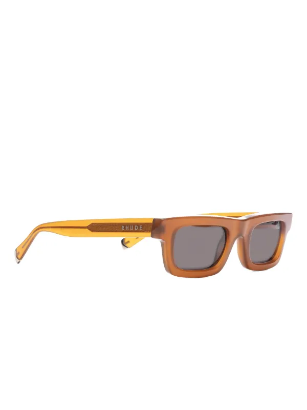 RHUDE Lightning Rectangle Sunglasses | Brown | FARFETCH