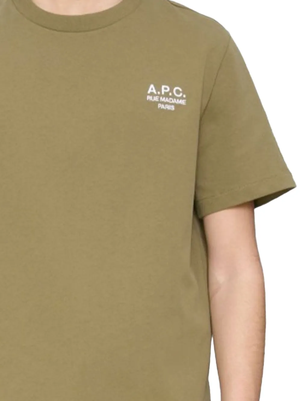 A.P.C. logo-embroidery cotton T-shirt - Groen
