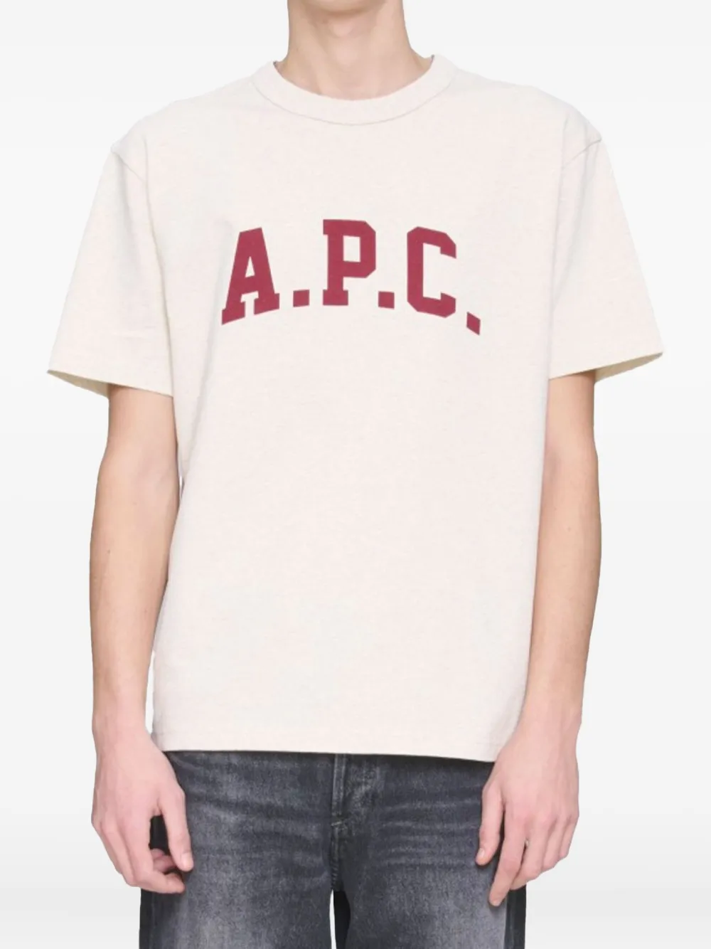 A.P.C. logo-print cotton T-shirt Beige