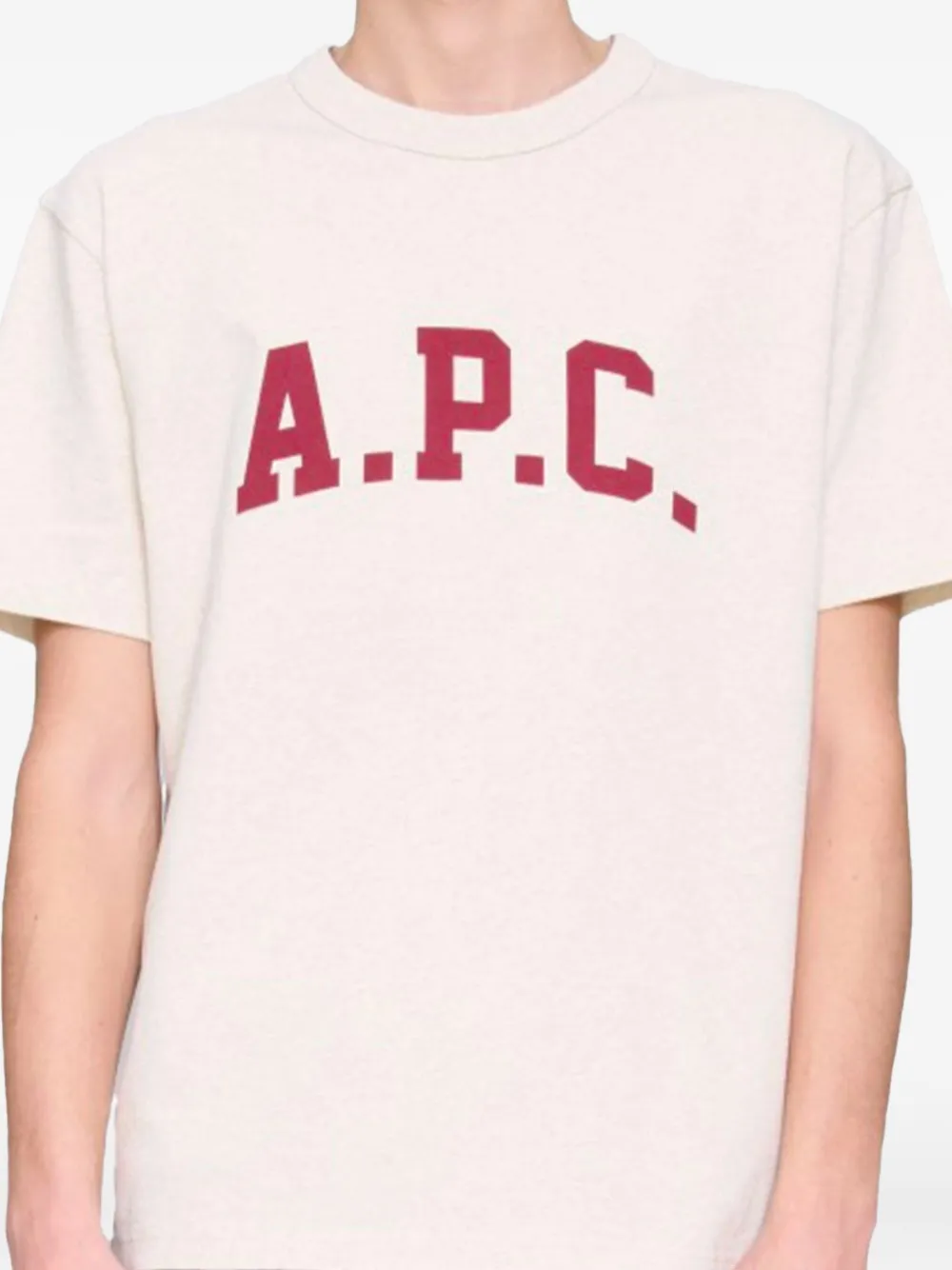 A.P.C. logo-print cotton T-shirt - Beige