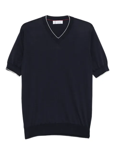 Brunello Cucinelli V-neck short-sleeve cotton T-shirt