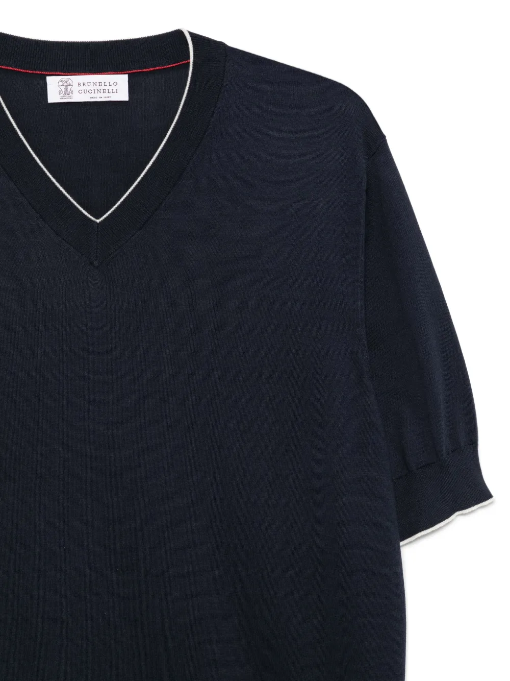 Brunello Cucinelli T-shirt met V-hals Blauw