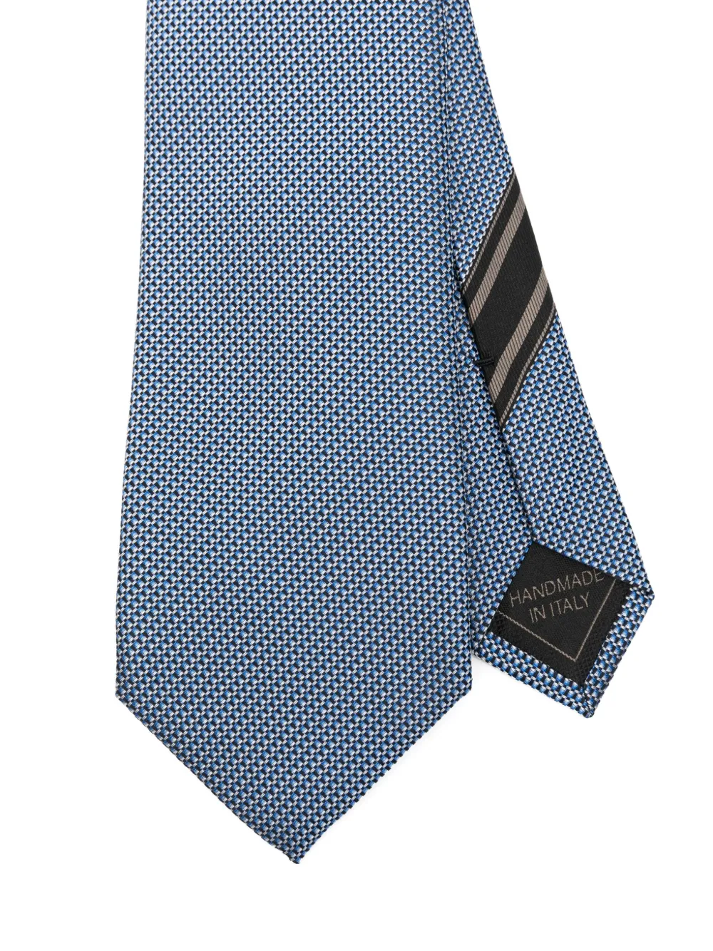 Brioni Geometric-pattern Tie In Blue