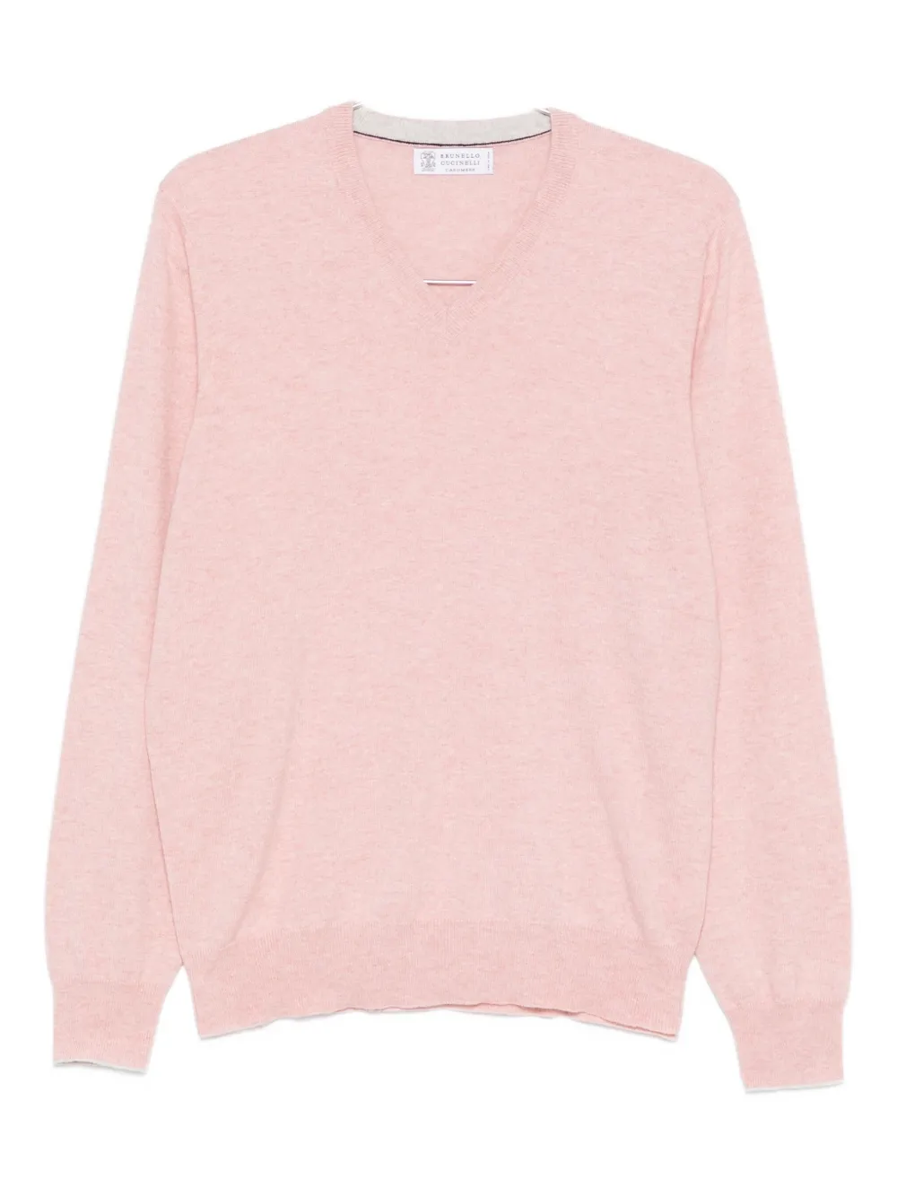 Brunello Cucinelli V-neck Cashmere Sweater In Pink