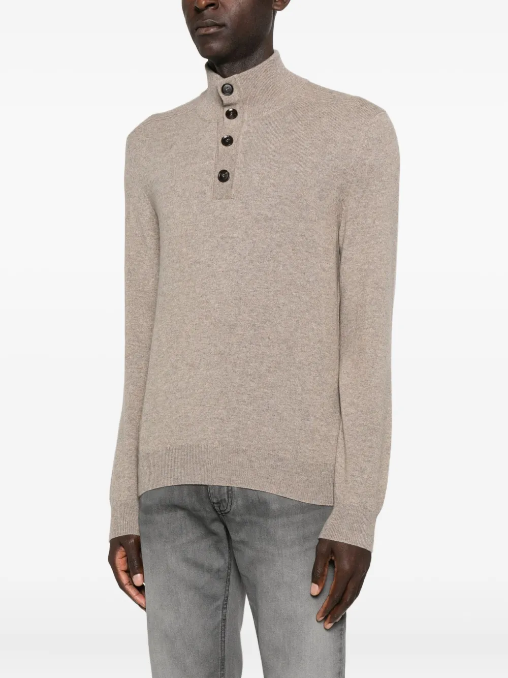 Brioni High-neck Sweater In Neutral