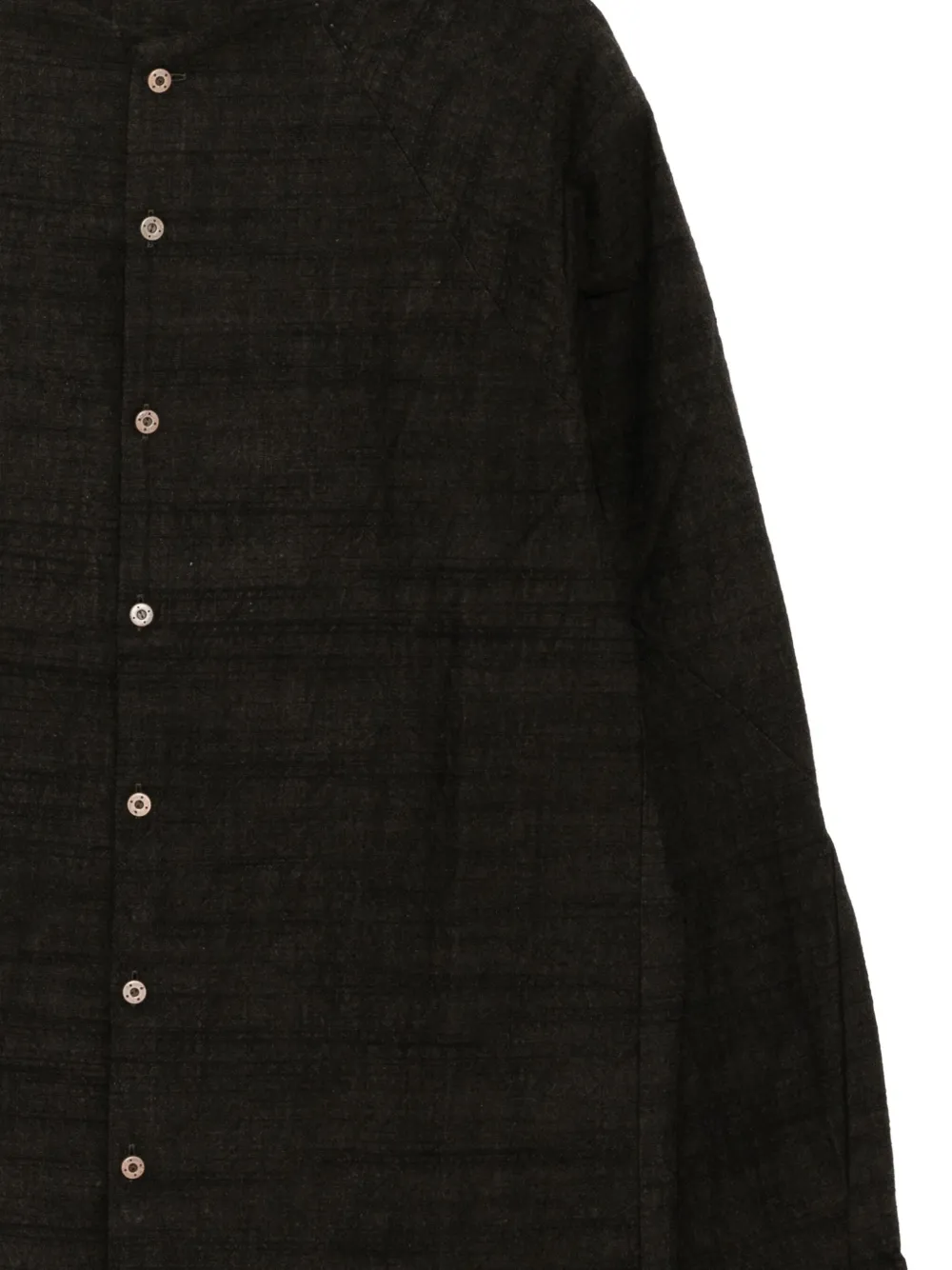 Devoa Textured Cotton Shirt In Brown