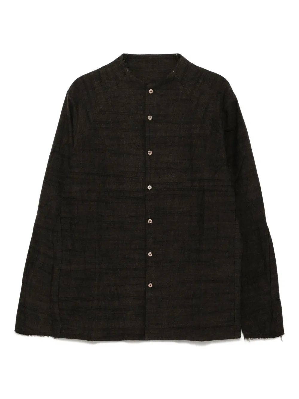 Devoa textured cotton shirt | Brown | Image 1