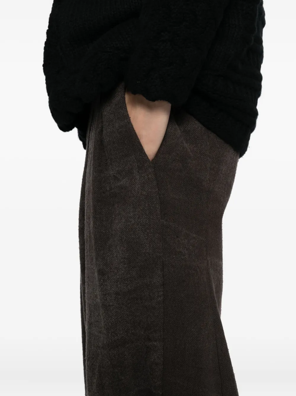 Devoa Cable-knit Trousers In Black