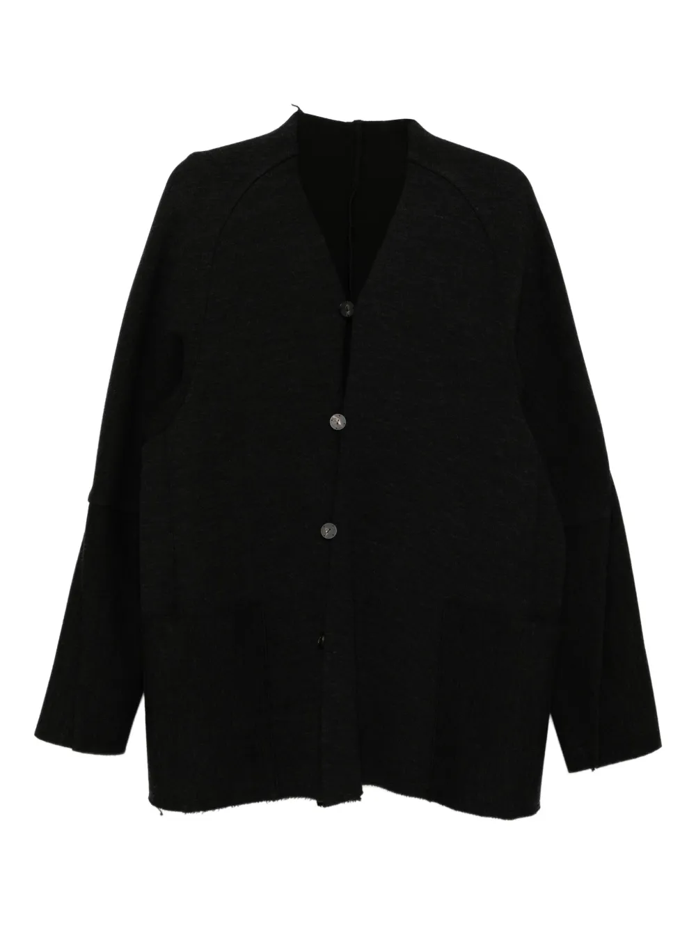 Devoa Button-front Jacket In Black