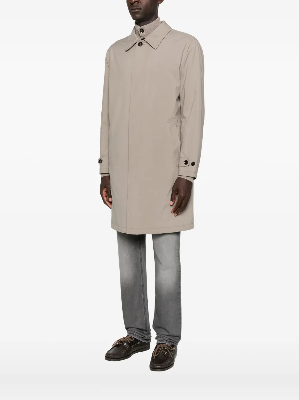 Brioni Single-breasted Coat In Gold