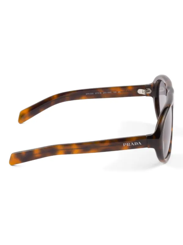 Prada Eyewear Óculos De Sol Piloto Com Efeito Tartaruga | Marrom