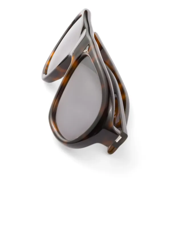 Prada トータスシェル パイロットサングラス | ブラウン | FARFETCH JP