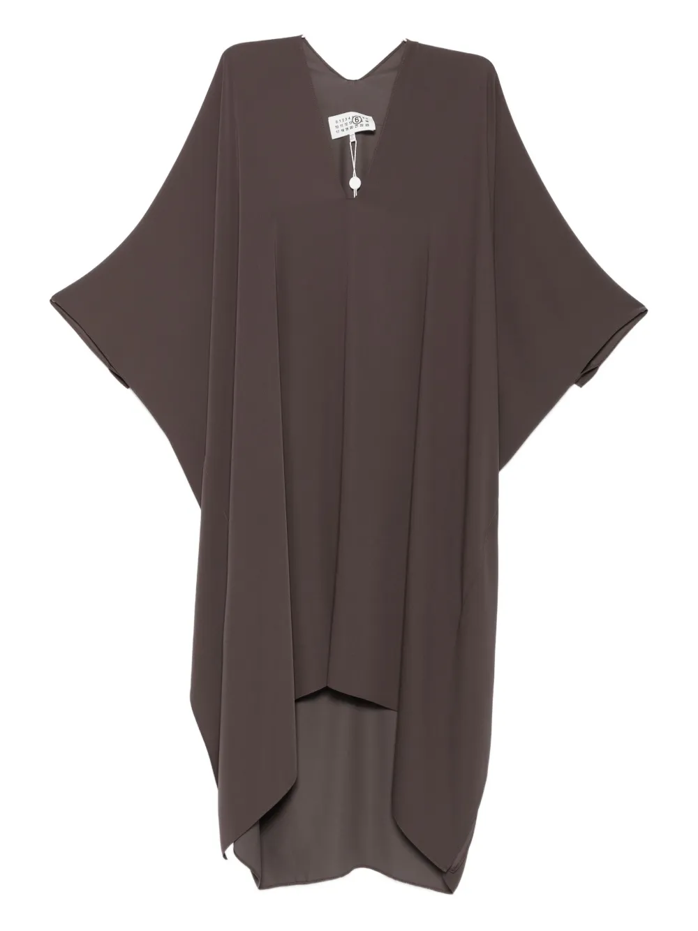 MM6 Maison Margiela V-neck asymmetric day dress - グレー MM6 Maison Margiela V-neck asymmetric day dress - グレー
