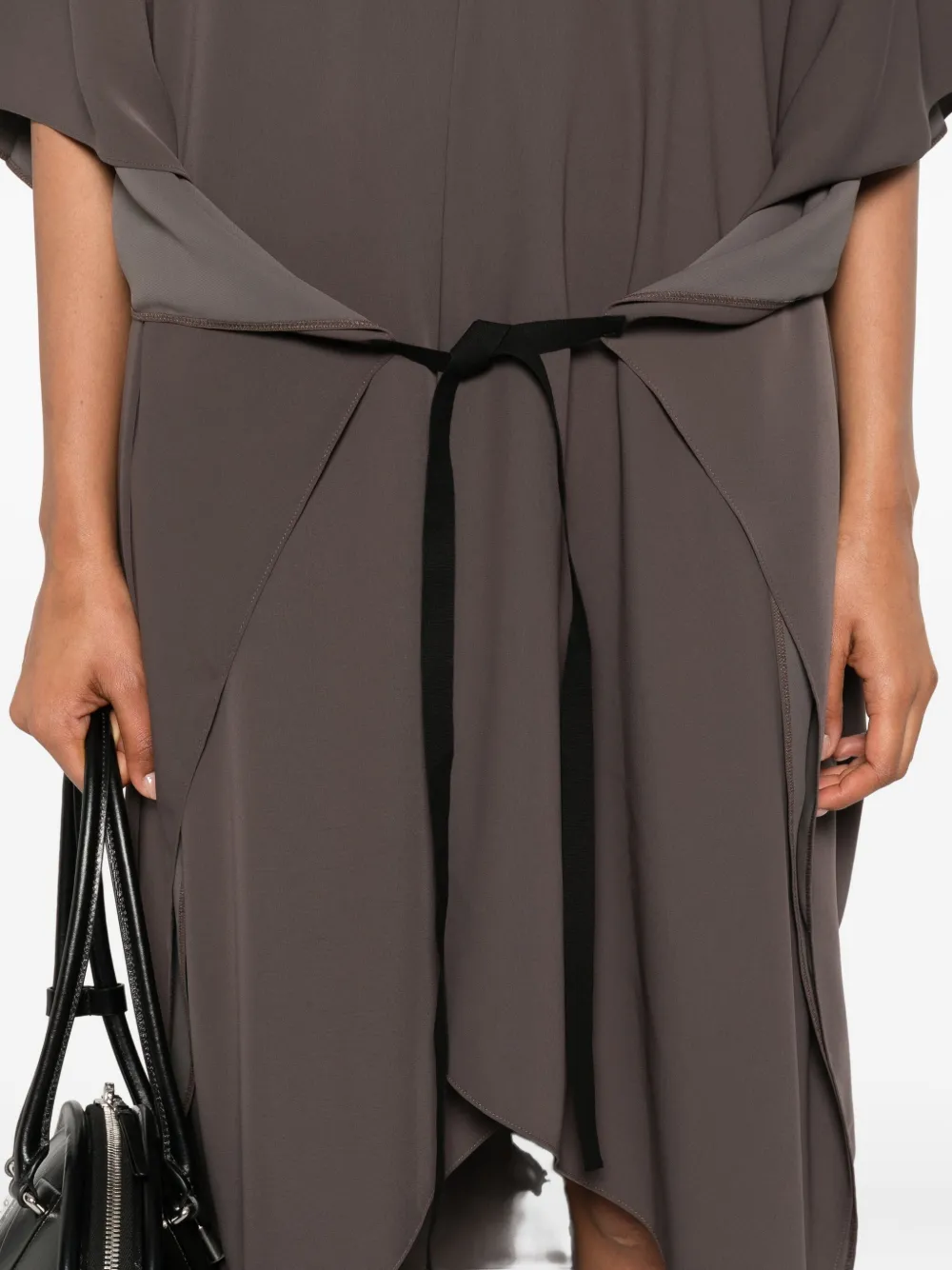 MM6 Maison Margiela V-neck asymmetric day dress Grijs