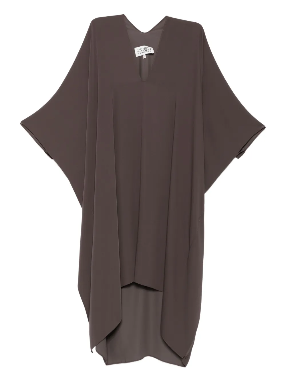 MM6 Maison Margiela Vネック ドレス - グレー MM6 Maison Margiela Vネック ドレス - グレー