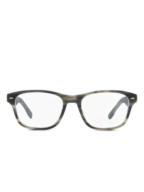 Zegna 5013F patterned rectangular glasses