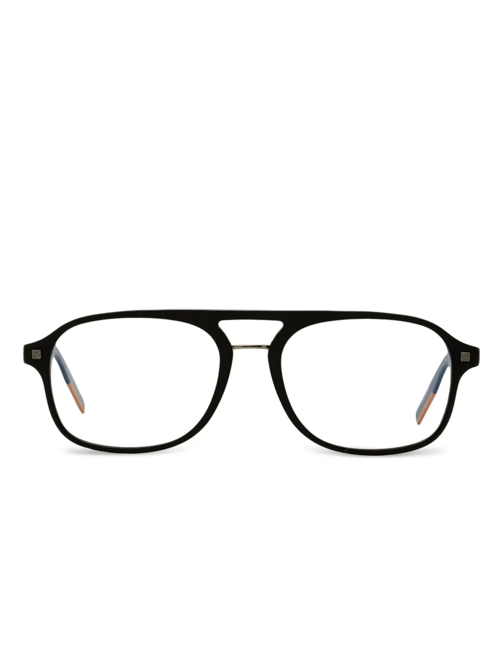 Zegna 5137 rectangular double-bridge glasses | Black | Image 1