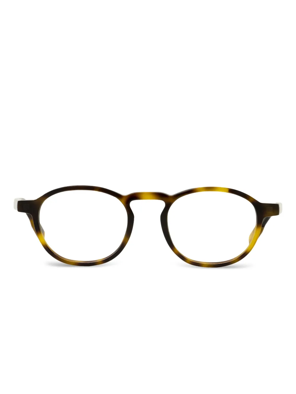 Zegna 5144 Keyhole-bridge Round Glasses In Brown
