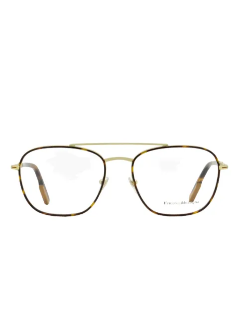 Zegna 5183 rektangulära glasögon med dubbel näsbrygga