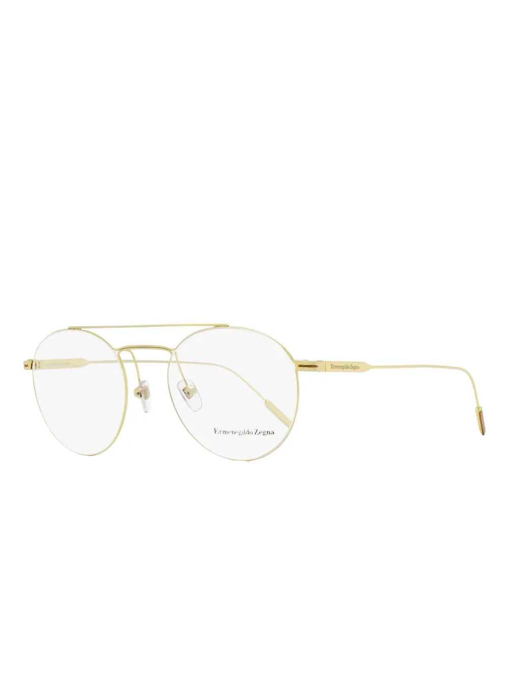 Zegna 5218 bril met dubbele neusbrug en rond montuur Goud