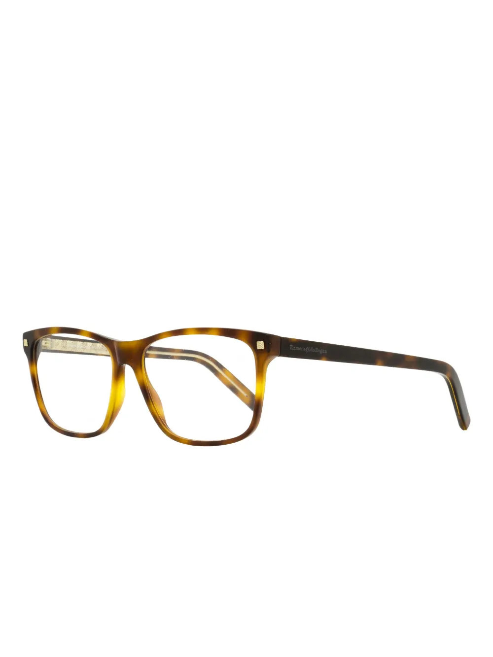 Zegna 5170 bril met rechthoekig montuur en studs Bruin