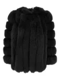 OLIVIA V fur panelled jacket - Black