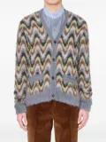 Kolor wave-pattern alpaca-blend cardigan - Grey