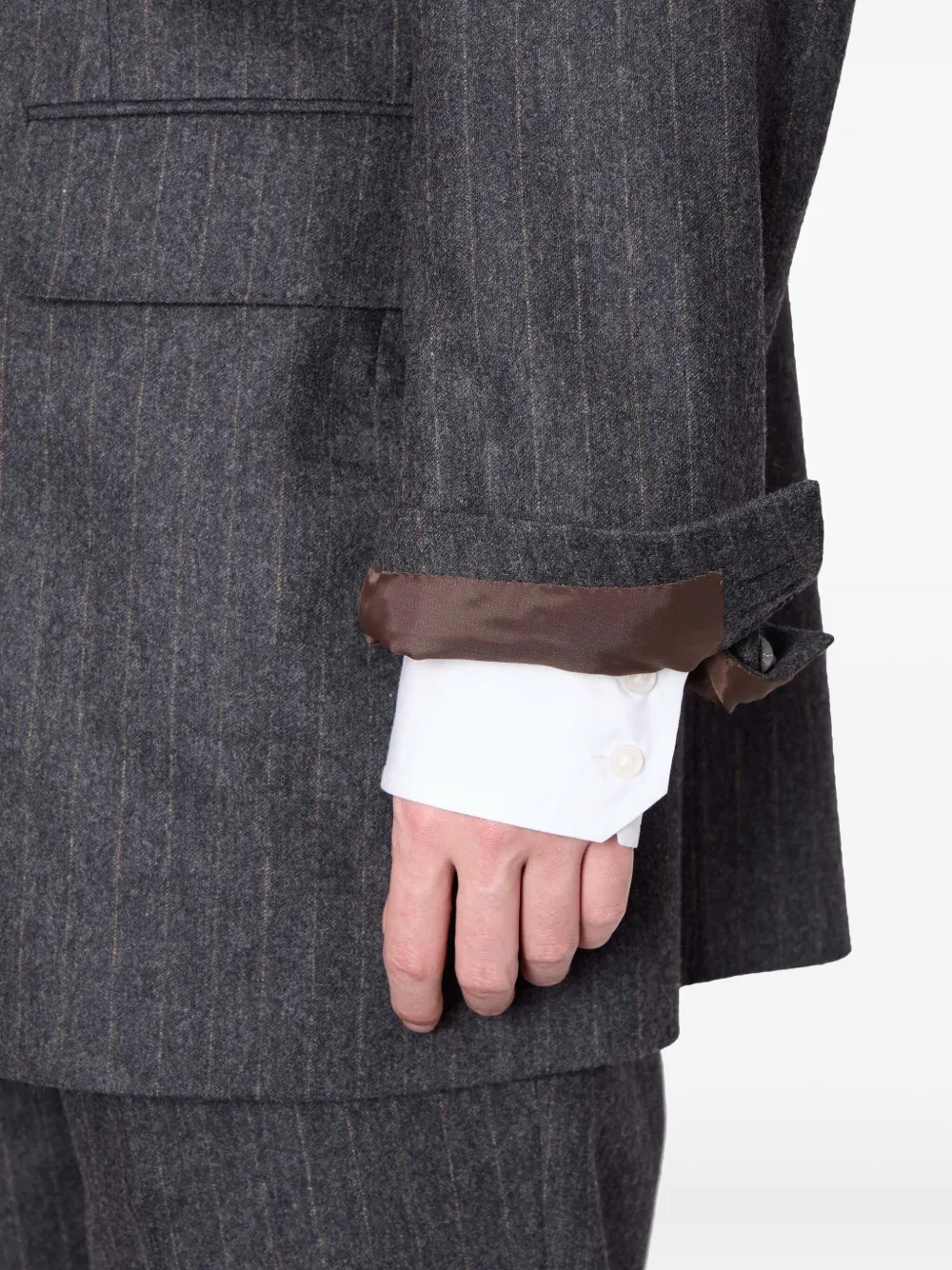 Kolor Blazer met krijtstreep en dubbele rij knopen Grijs