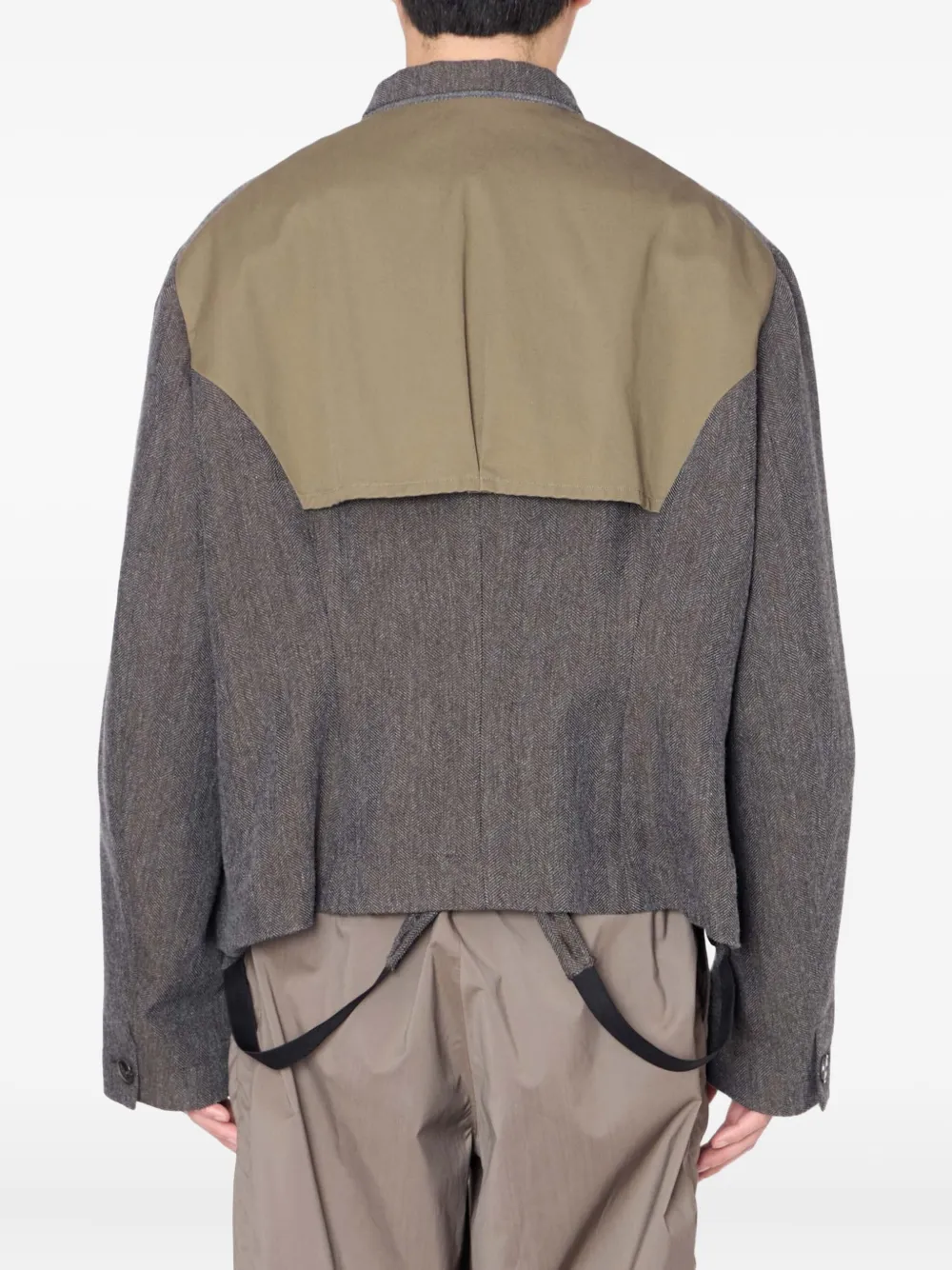 Kolor Jack met visgraatpatroon en vlakken Grijs