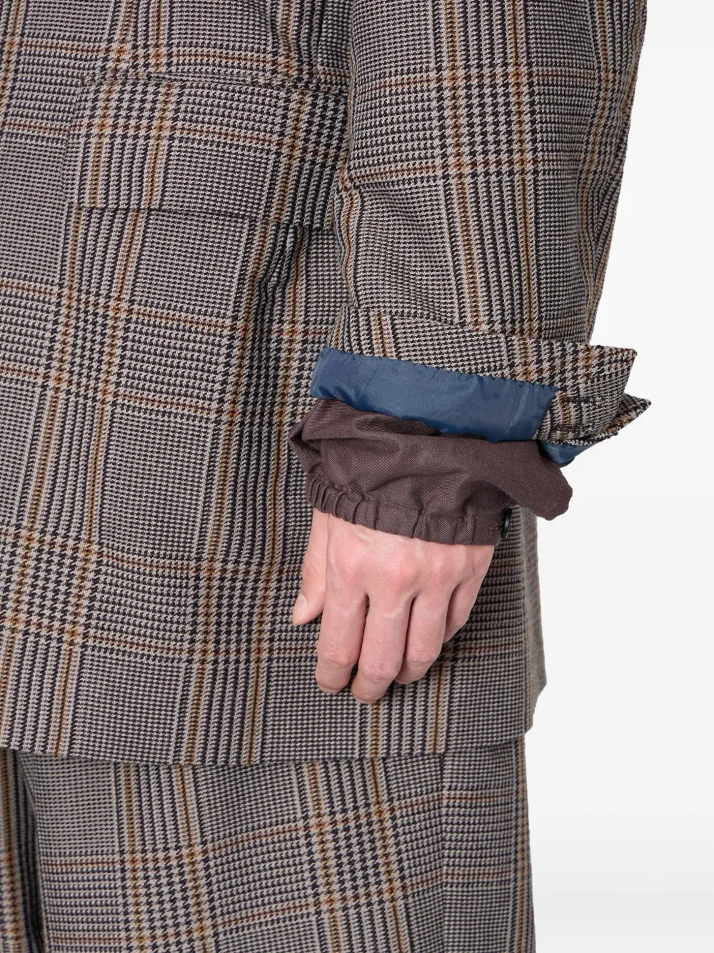 Kolor Geruite mantel Grijs