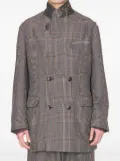 Kolor double-breasted check coat - Grey