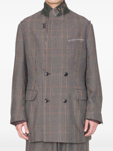 Kolor double-breasted check coat
