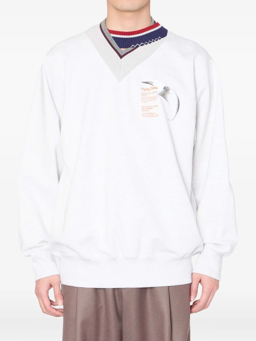Kolor sudadera con cuello en V | gris | Image 1