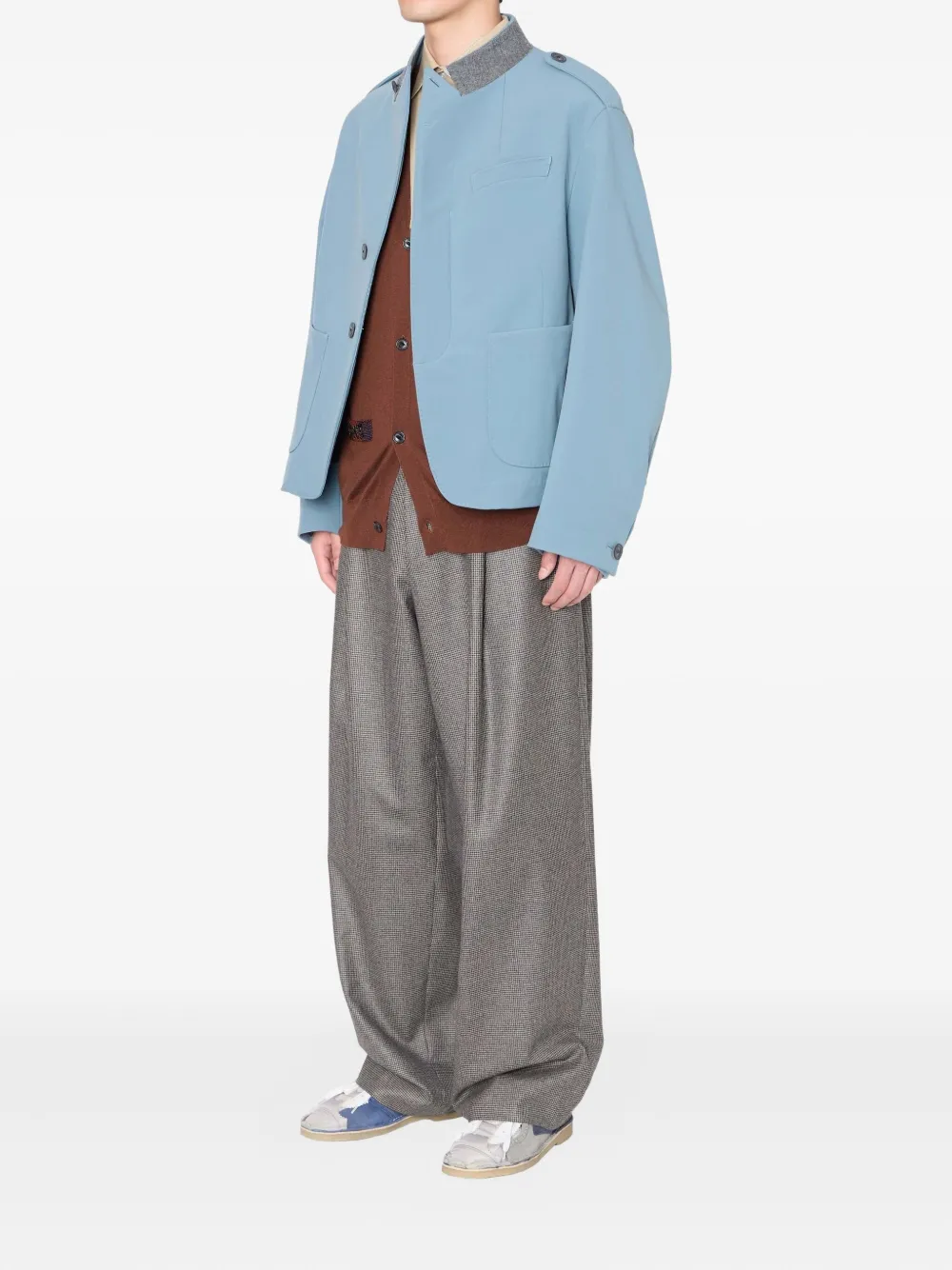 Kolor Geruite pantalon Grijs