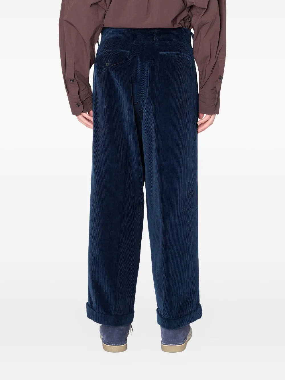 Kolor Ribfluwelen broek met haakdetail - Blauw