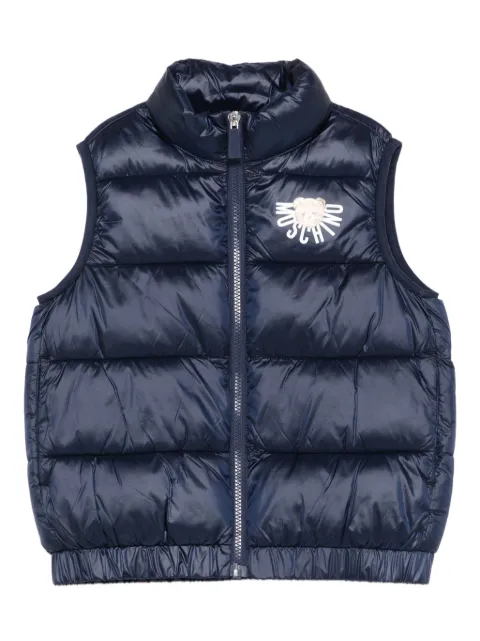 Moschino Kids logo-detail quilted gilet