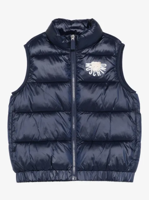 Moschino Kids gilet matelassé à logo