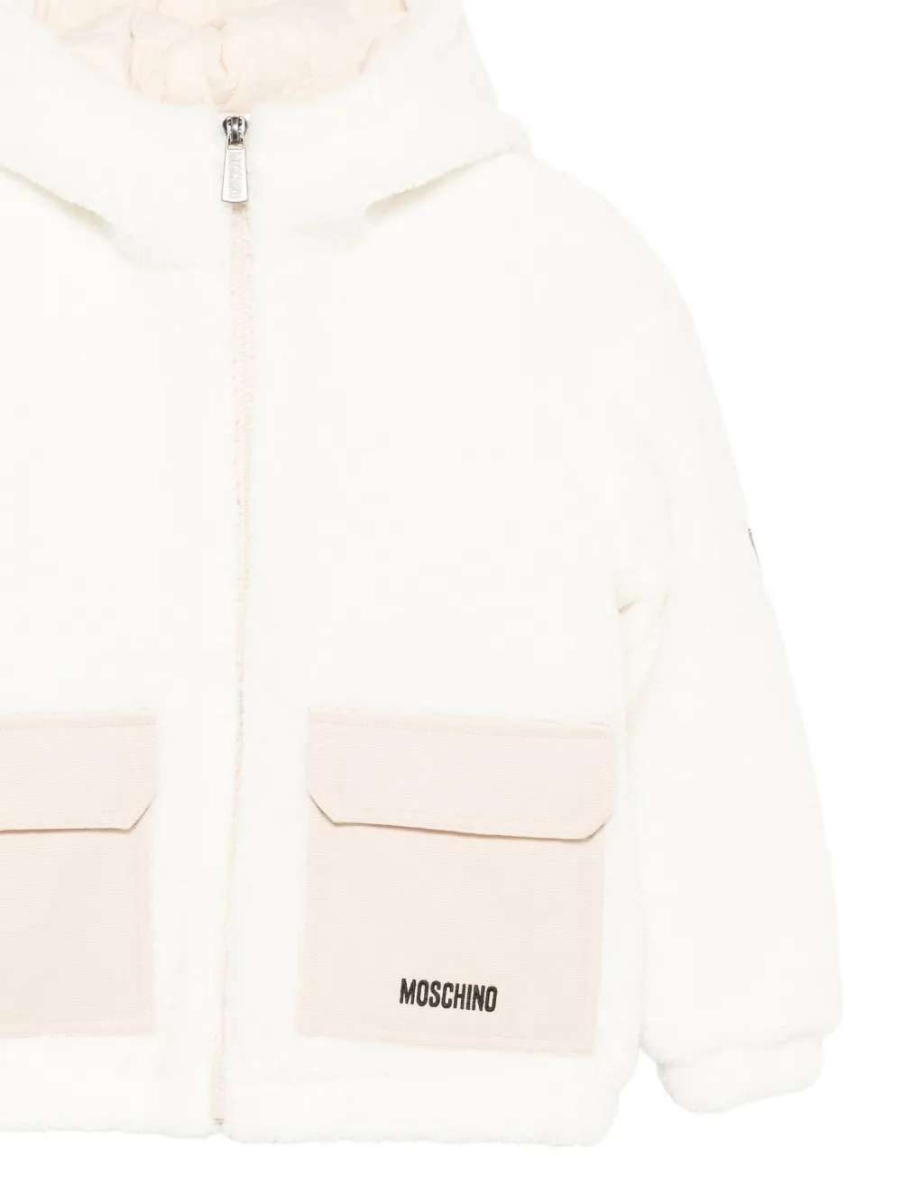 Moschino Kids Jack met logodetail en capuchon Wit