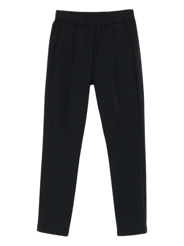 Herno Pleated Drawstring Trousers in Black