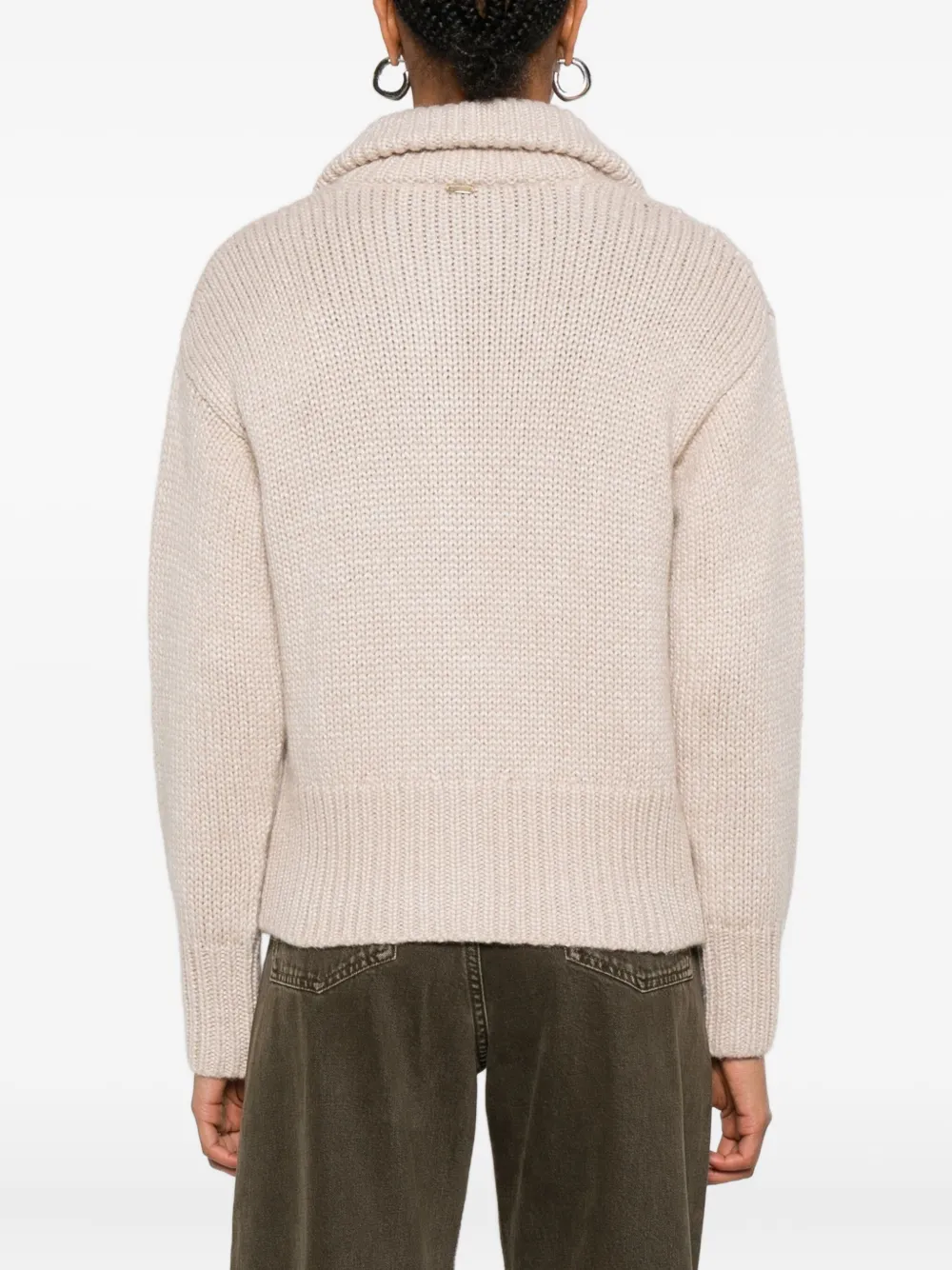 Herno Vest met knopen en kraag Beige
