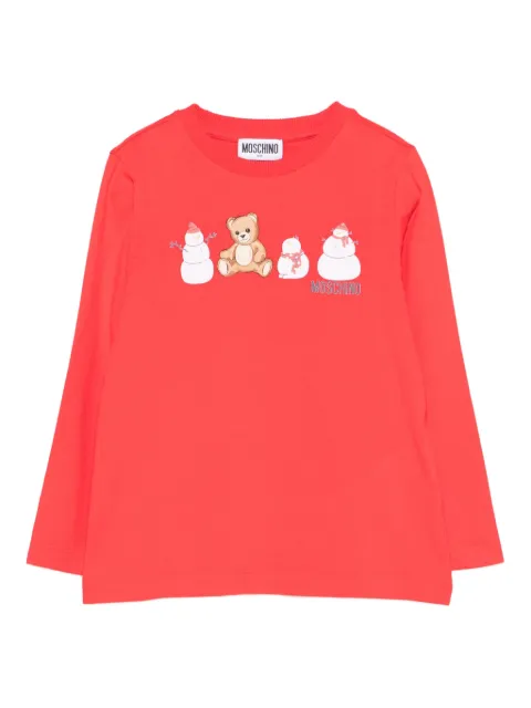 Moschino Kids Teddy Bear-print long-sleeved T-shirt