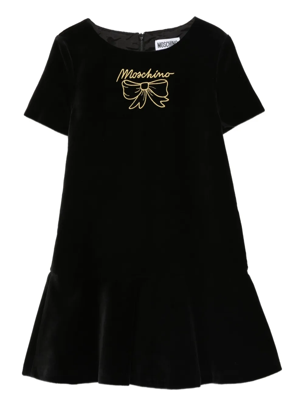 Moschino Kids Jurk met geborduurd logo Zwart