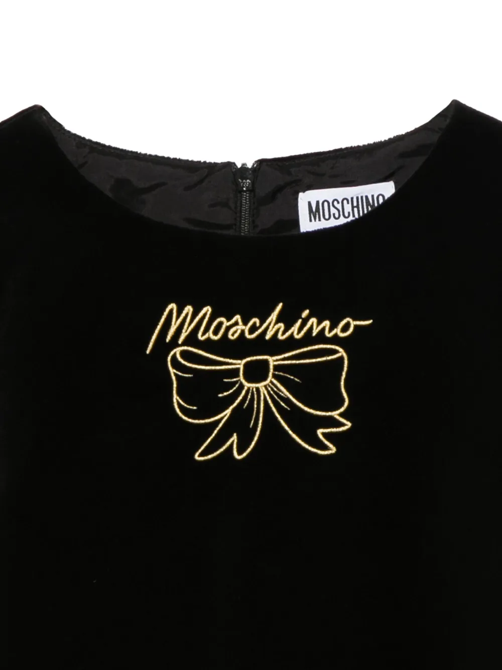 Moschino Kids Jurk met geborduurd logo Zwart